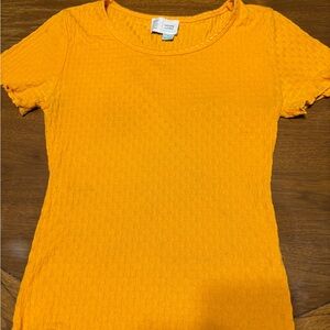 Anthropology Saturday Sunday Mustard Yellow Short Sleeve Tee Size Small